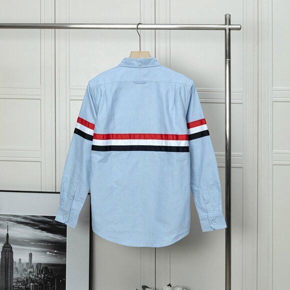 Thom Browne Blue Oxford Long Sleeved Shirt - Picture 2 of 10